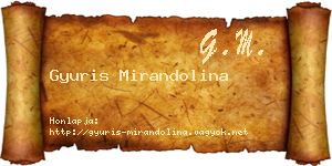 Gyuris Mirandolina névjegykártya